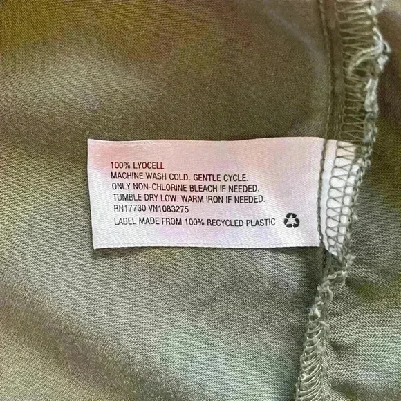 Merona Olive Green Button Down Shirt Dress Women's Medium - Picture 6 of 7